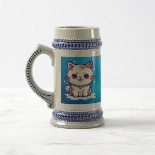 Chope À Bière Chat Mignon Clipart de Style Kawaii
