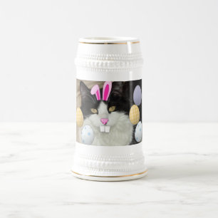 Chope À Bière Chat noir et blanc de l'Est