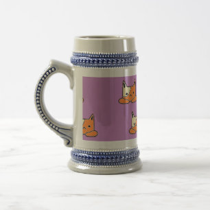 Chope À Bière Chats sérieux en violet