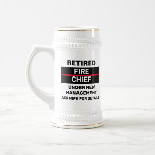 Chope À Bière Chef de pompiers à la retraite Funny Retraite