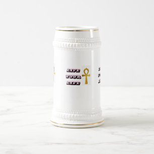Chope À Bière Citation de la vie Ankh égyptien - Clé d'or de la 