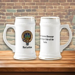 Chope À Bière Clan MacLachlan Crest sur Tartan