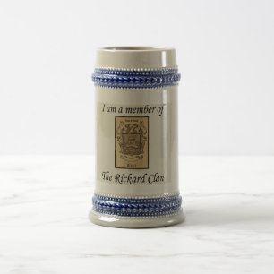 Chope À Bière Clan Stein de Rickard avec le manteau des bras