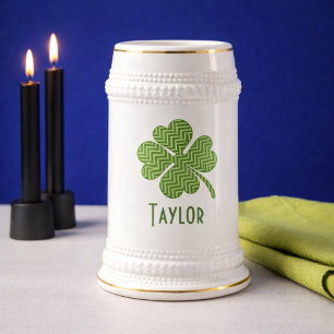 Chope À Bière Clover à quatre feuilles Chevron