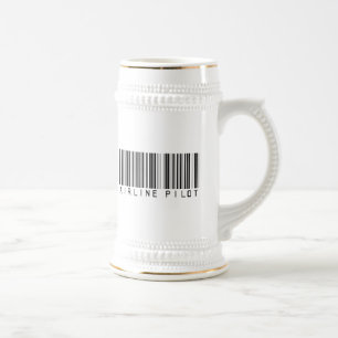 Chope À Bière Code barres pilote de ligne aérienne