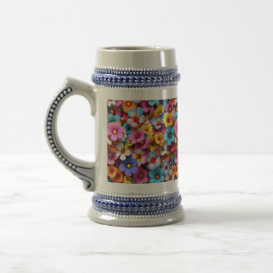 Chope À Bière Colorful Pretty Flowers Motif-20240