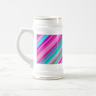 Chope À Bière Conception de motif à rayures arc-en-ciel vibrant