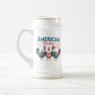 Chope À Bière Conception de poulet américain patriotique du 4 ju