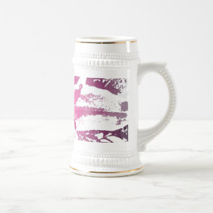 Chope À Bière Copies roses assez pourpres d'art de fleur