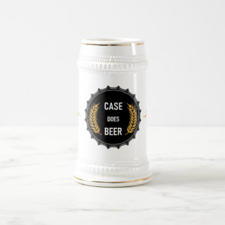 Chope À Bière Coque Beer White et Gold German 22oz Stein
