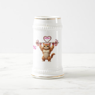 Chope À Bière Cruche à bière Strong Gym Cat Mom – Cadeau de la f