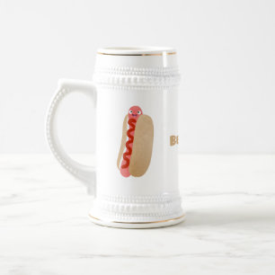 Chope À Bière Curieux hot dog Weiner dessin animé