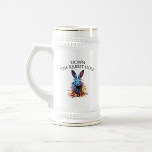 Chope À Bière Custom Down Rabbit Hole Blue Bunny