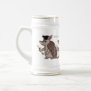 Chope À Bière Cute armadillo avec dessin animé de la casquette d