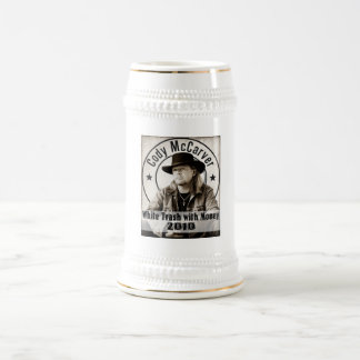 Chope À Bière Déchets blancs avec de l'argent