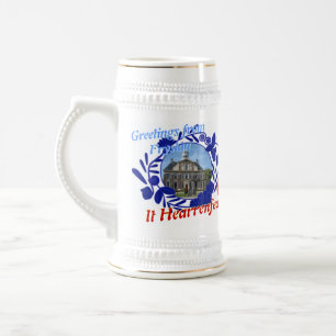 Chope À Bière Delft Fryslân bleu il bière Stein de Hearrenfean