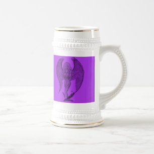 Chope À Bière Design Angel noir et violet