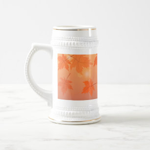 Chope À Bière Design d'automne avec feuilles d'érable et effet b