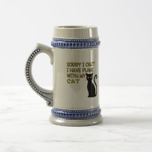 Chope À Bière Désolé, je ne peux pas faire drôle Chat noir migno
