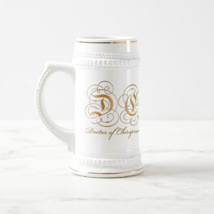 Chope À Bière Docteur de lettre de parchemin d'or de