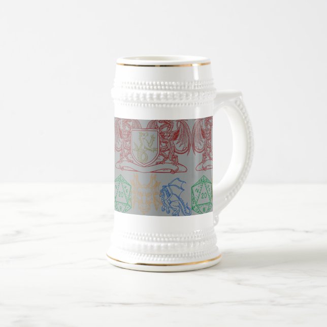 Chope À Bière Dragons avec dés (Devant droit)