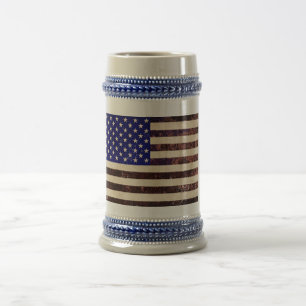 Chope À Bière Drapeau américain Vintage Grunge