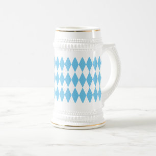 Chope À Bière Drapeau bleu et blanc Bavière Rhombus Motif