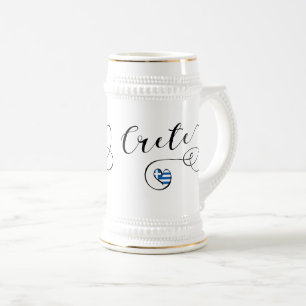 Chope À Bière Drapeau cardiaque en Crète, Grèce, Crétois