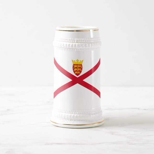 Chope À Bière Drapeau de Jersey (Centre)