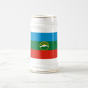 Chope À Bière Drapeau de Karatchaïévo-Tcherkessie