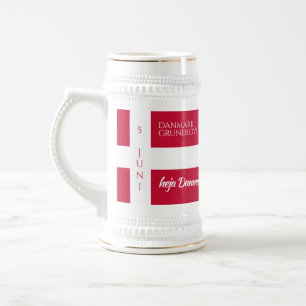 Chope À Bière Drapeau de la fête nationale danoise Danmark Grund