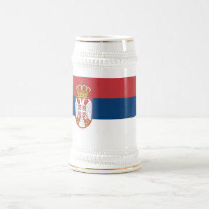 Chope À Bière Drapeau de la Serbie