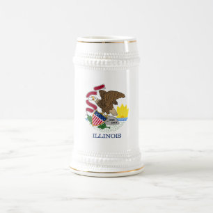 Chope À Bière Drapeau de l'État de l'Illinois