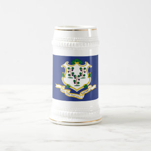 Chope À Bière Drapeau de l'État du Connecticut