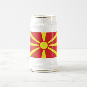Chope À Bière Drapeau de Macédoine du Nord