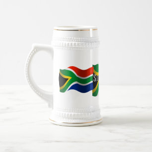 Chope À Bière Drapeau de ondulation de l'Afrique du Sud