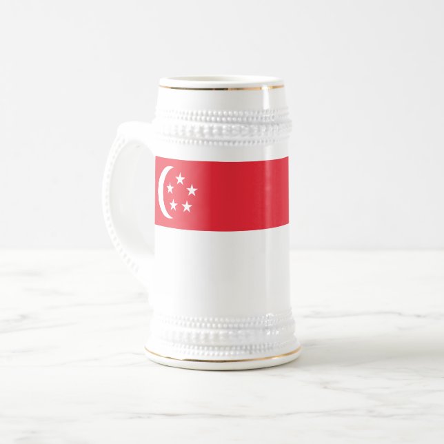 Chope À Bière Drapeau de Singapour (Devant gauche)