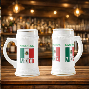 Chope À Bière Drapeau du Mexique personnalisé