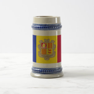 Chope À Bière Drapeau patriotique d'Andorre