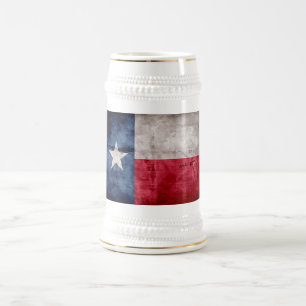 Chope À Bière Drapeau vintage patiné d'état du Texas