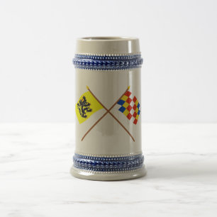 Chope À Bière Drapeaux croisés de la Flandre et d'Anvers