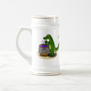 Chope À Bière Drôle alligator vert cuisine dessin animé