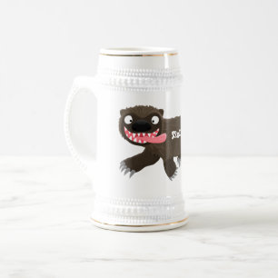 Chope À Bière Drôle animal avide de carcajou