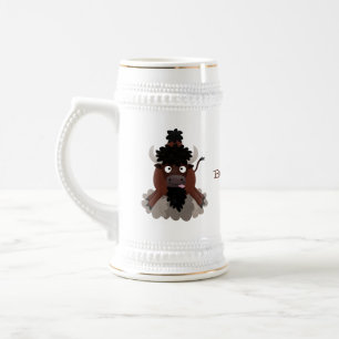 Chope À Bière Drôle dessin animé de bison de buffle