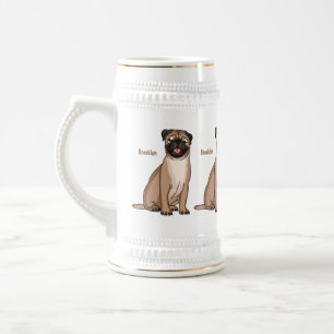 Chope À Bière Drôle joyeux dessin animé de chien de carlin