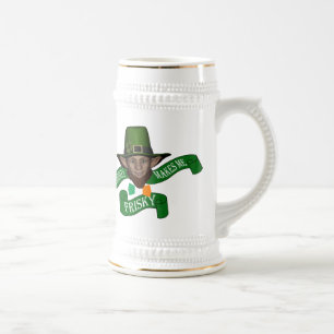 Chope À Bière Drôle leprechaun irlandais et whiskey