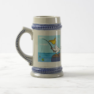 Chope À Bière Drôle pélican de pêche