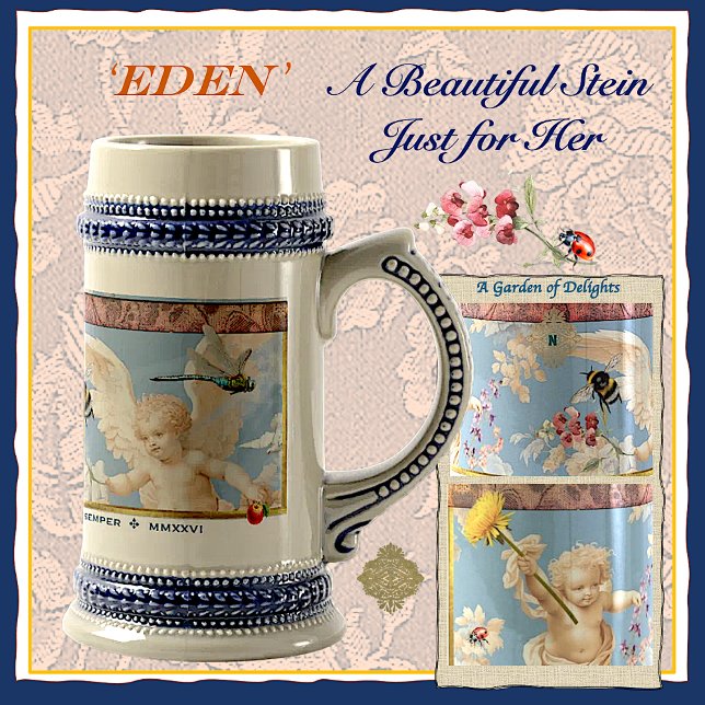 Chope À Bière 'Eden' Stein (For her most beautiful celebrations & milestones 'Eden' is a woman's stein to display or partake of)