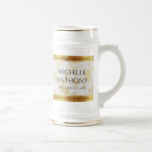 Chope À Bière Élégant 3ème anniversaire de Mariage en cuir