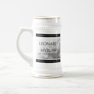 Chope À Bière Élégant 70e anniversaire de Mariage Platinum
